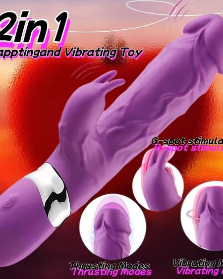 10 Vibration Modes with G Spot Clitoral Dual Massage Rabbit Shaped Vibrator, - Purple