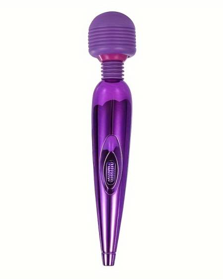Multi-Frequency USB Rechargeable Wand Vibrator - Dark Violet