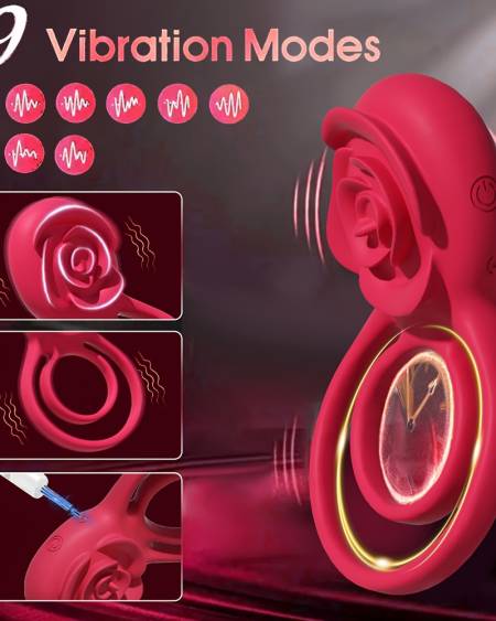 Rose Vibrating Ring with Clitoral Stimulator