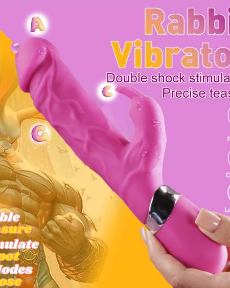 10 Vibration Modes with G Spot Clitoral Dual Massage Rabbit Shaped Vibrator,