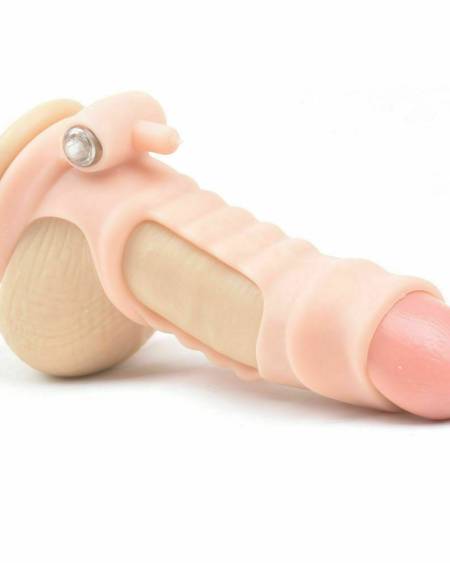 Vibrating Penis Enhancer Sleeve Flesh Colour