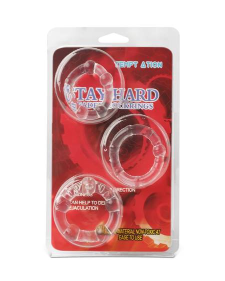 Stay Hard Enhancer Rings (Clear, 3 pack)